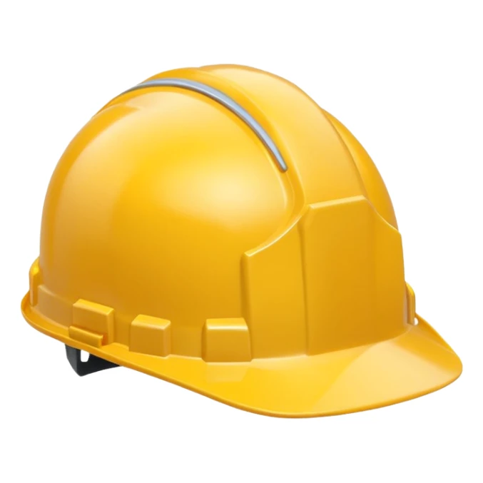 Construction helmet, bright yellow
 sticker