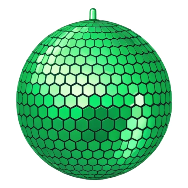 glitter green disco ball sticker