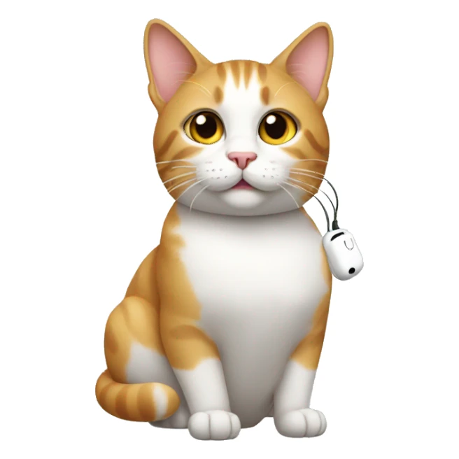 Cat wearing airpods sticker