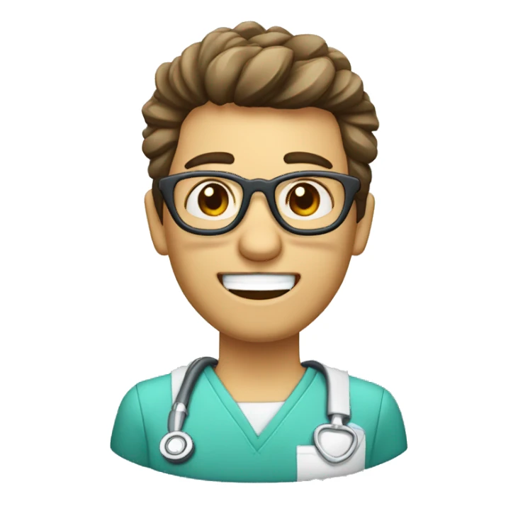 dentista , cabelos compridos e loiros, com oculos de grau sticker