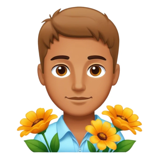 Flores con un hombre  sticker