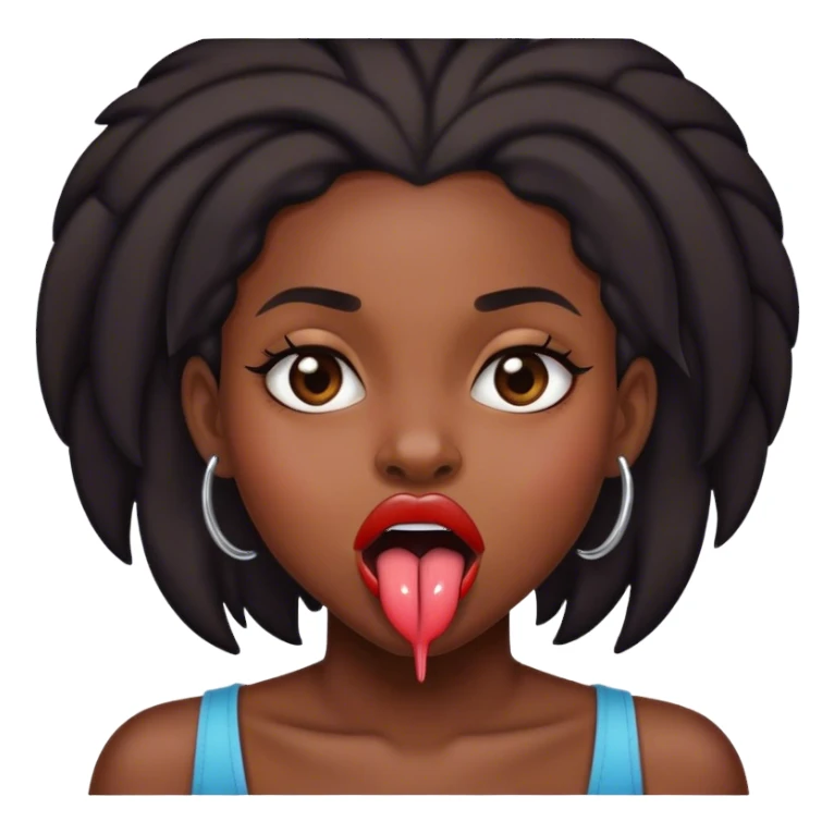 Black girls piercing langue  sticker