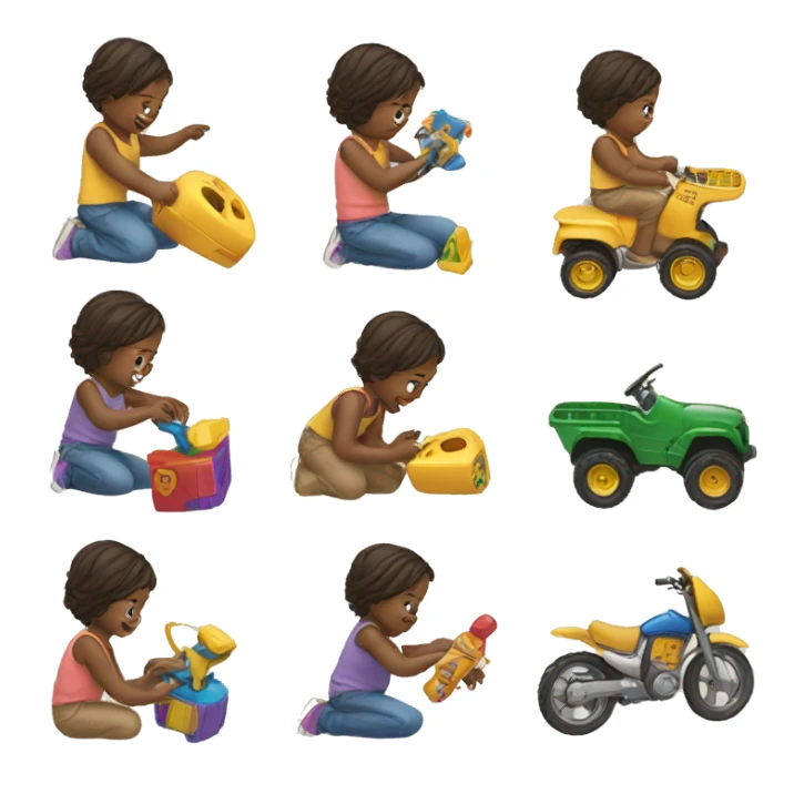 Children playing with toys sticker