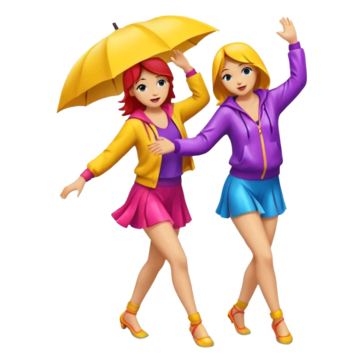 Women Dancing under rain  sticker