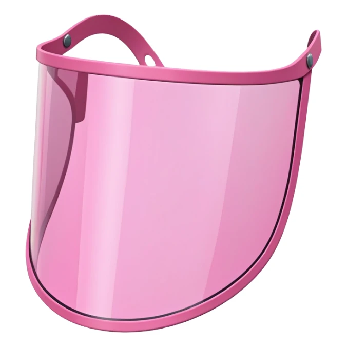 heavy duty pink shield visor, massive thickness, exaggerated Y2K style, substantial design sticker