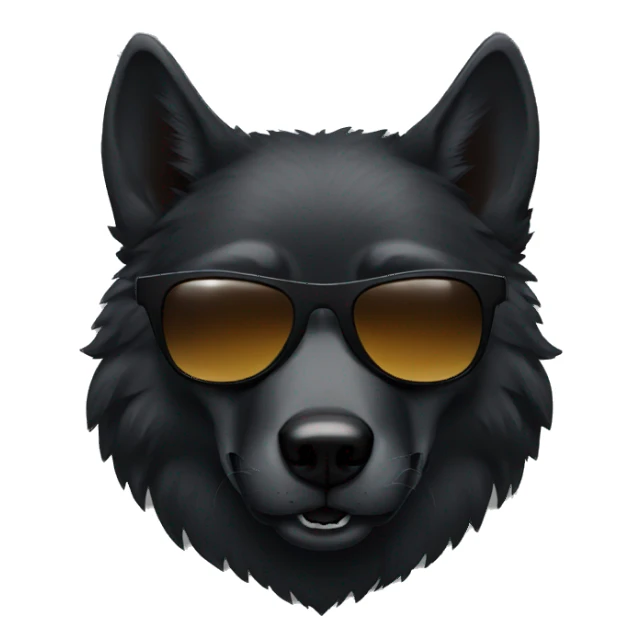 black wolf with sunglasses sticker