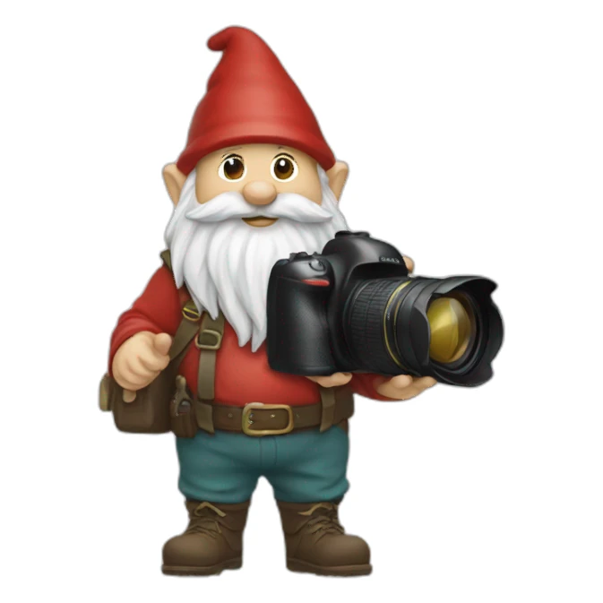 gnome holding a camera in his hands sticker