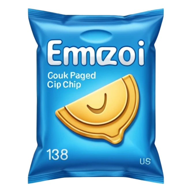 blue pacaged chip with a chip image on it without writing sticker