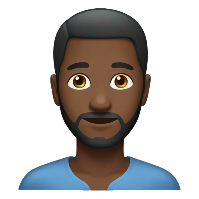 Blue thobe brown skin man, blank face sticker