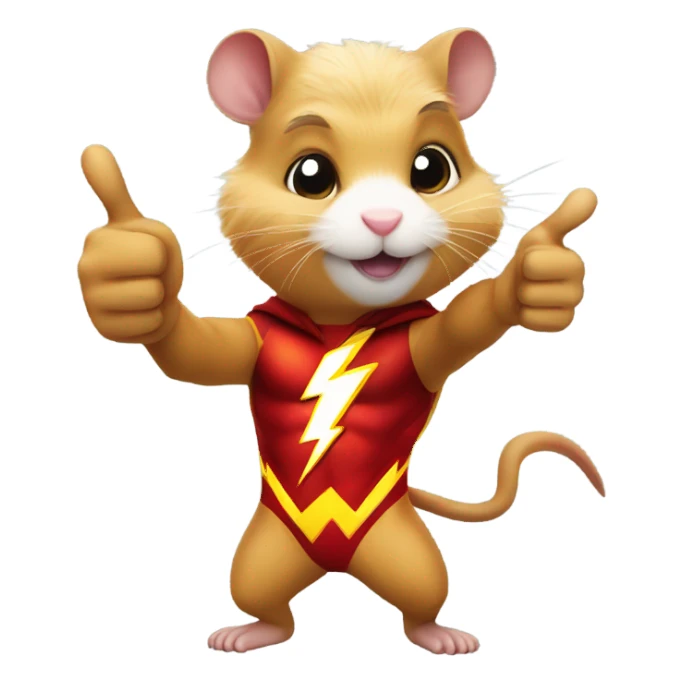 hamster The Flash shows thumbs up sticker