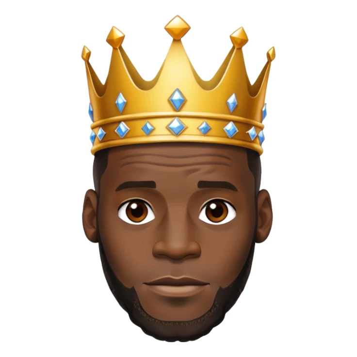 LeBron James with a crown  sticker