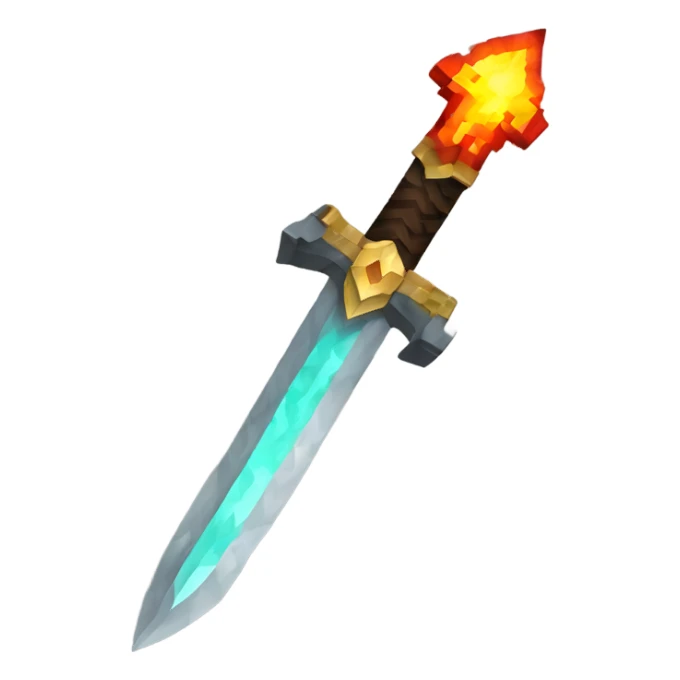 Minecraft wolf flame sword sticker