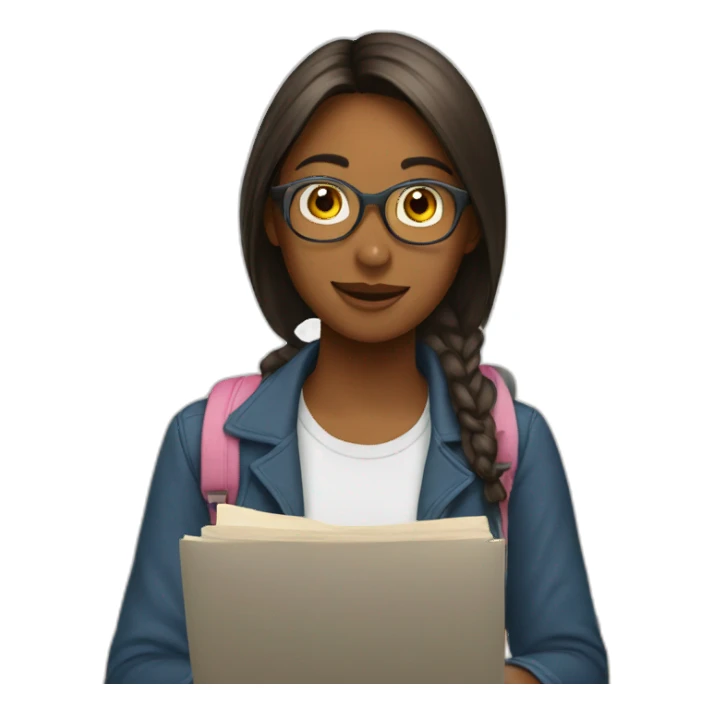 studing without interest girl with childens around sticker