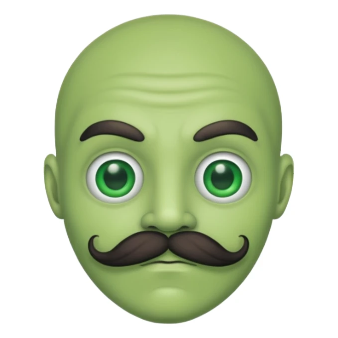 alien with mustache sticker