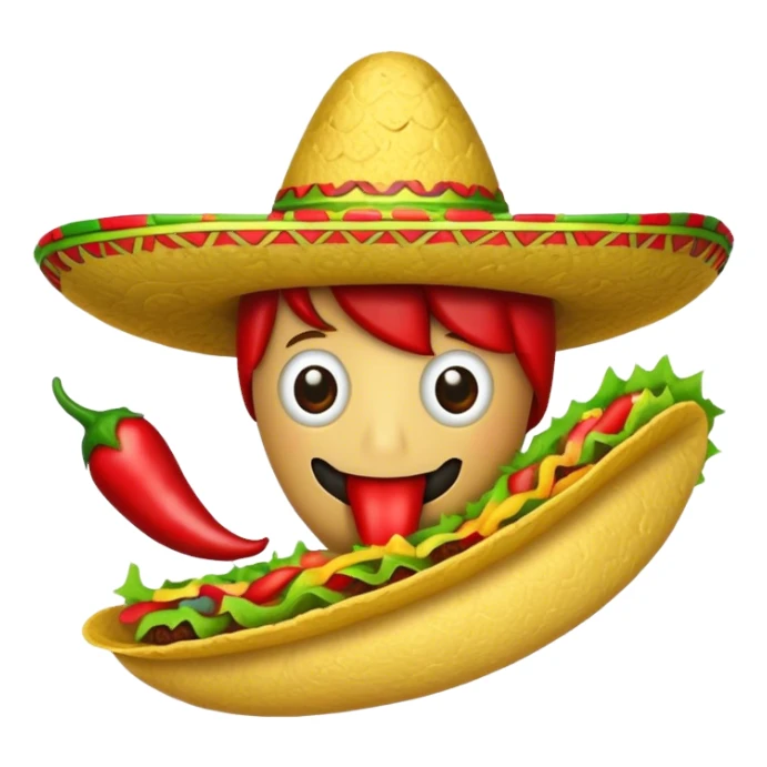 Chili pepper eating a taco sticker