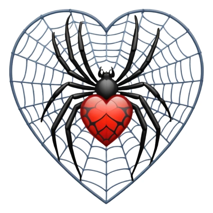 Heart made from spiders web sticker