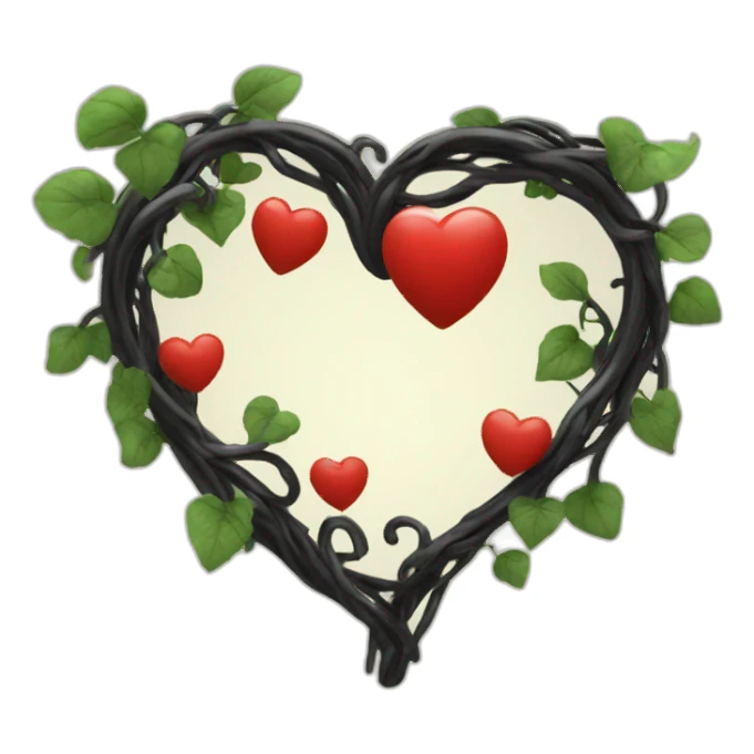 heart shaped black vine frame sticker
