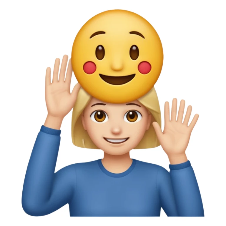 sarcastically smiling emoji with hand on head sticker