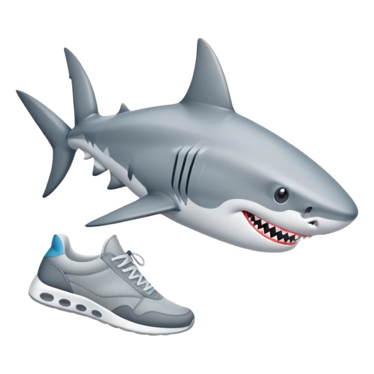 Un requin qui avec des baskets  sticker