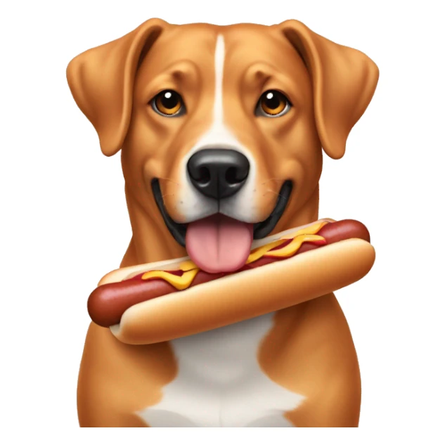 A dog eats hot dogs sticker