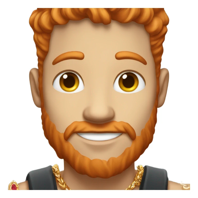 red-haired man with jewelry sticker
