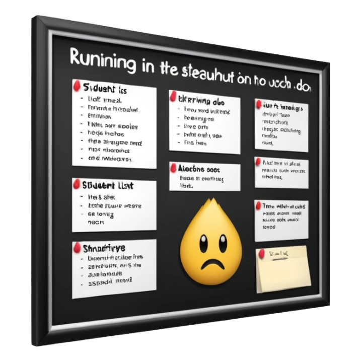 school rules on the noticeboard but dont write school rules just write what students shouldnt do in school sticker