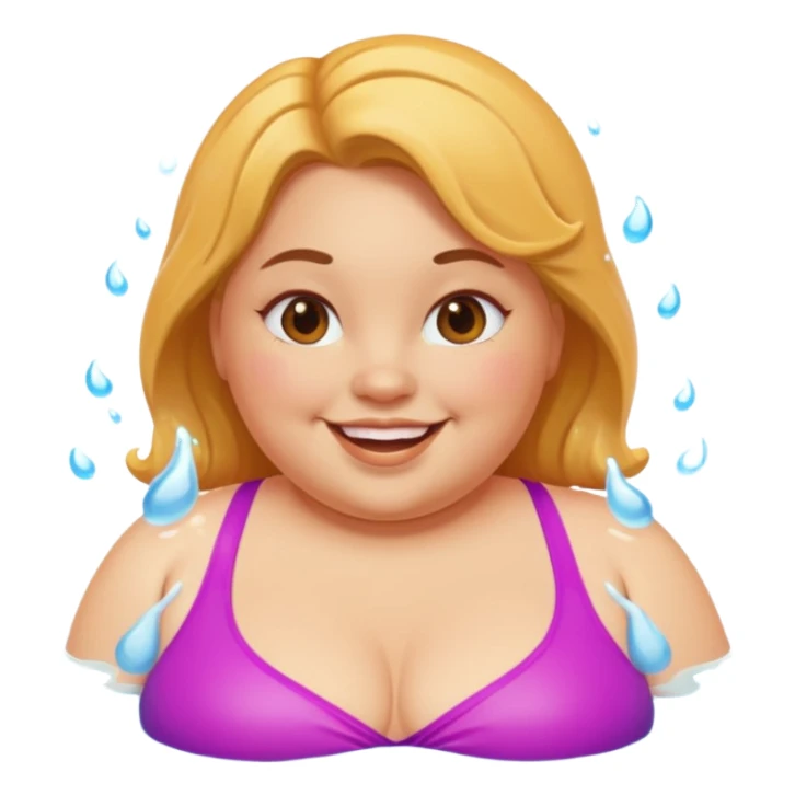 Fat girl in pool  sticker