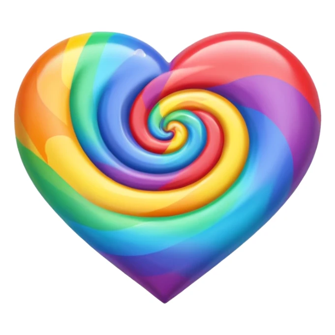 heart with a rainbow swirl sticker