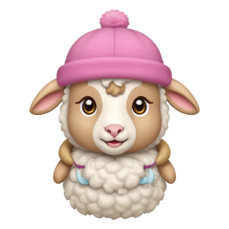 baby sheep with pink hat sticker