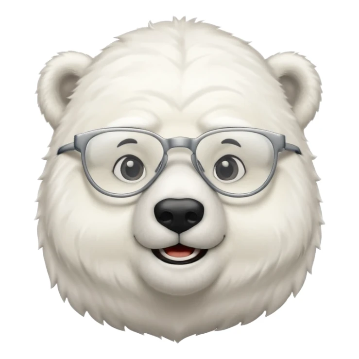 polar bear wear glasses sticker