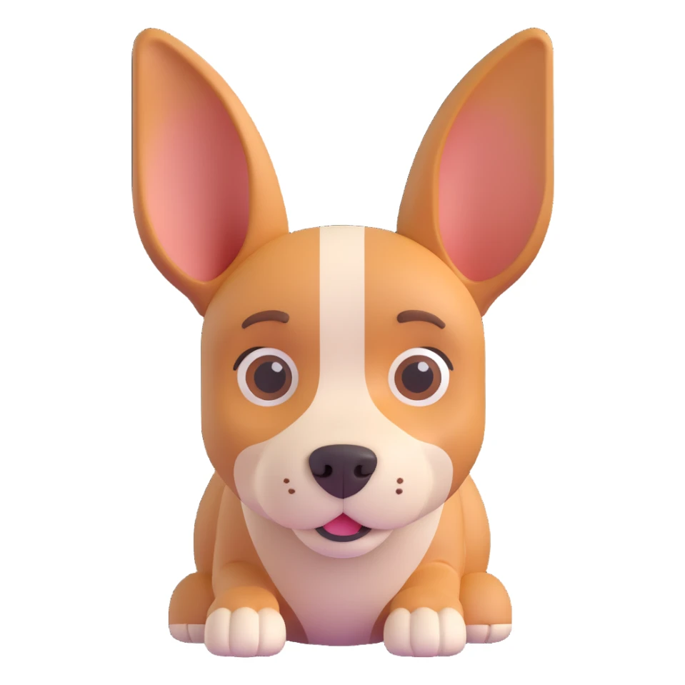 dog with human ears sticker