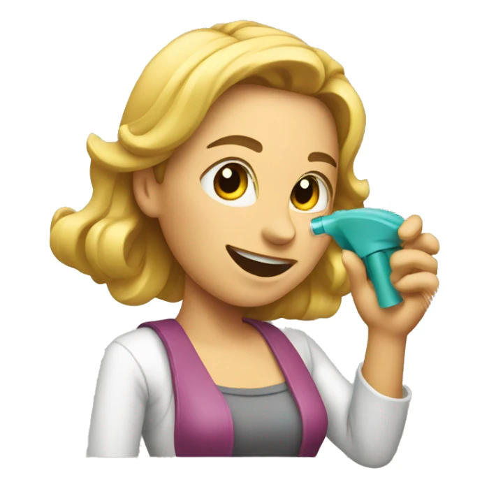 Woman spraying spray  sticker