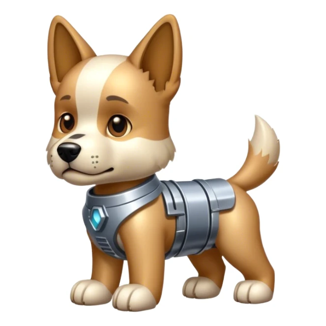 half bionical dog sticker