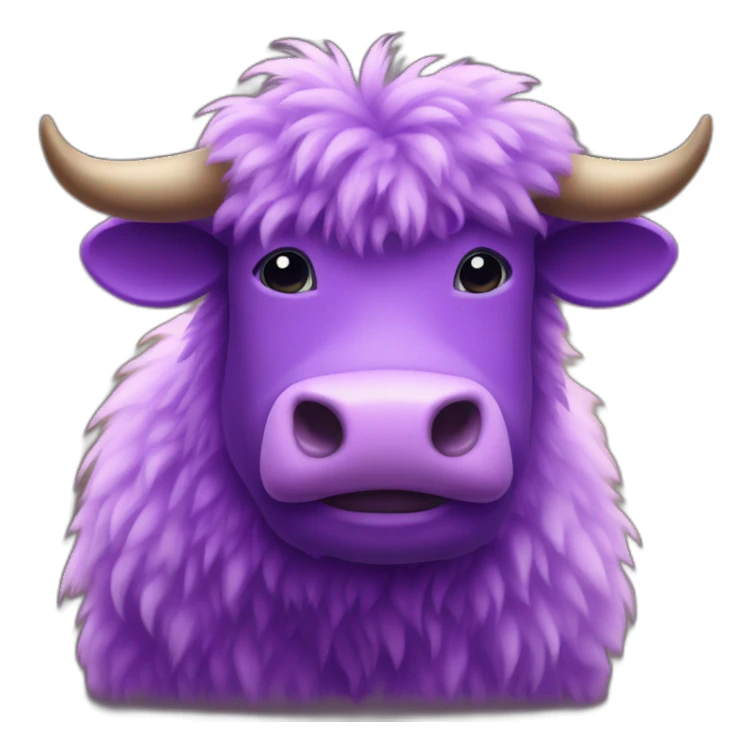 fluffy purple ox sticker