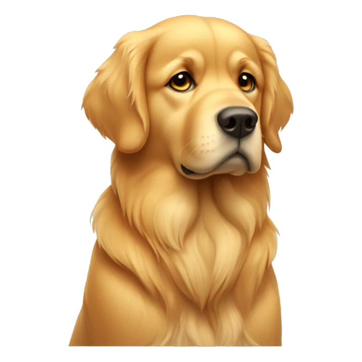Golden retriever looking sad sticker