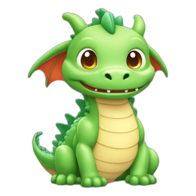 Cute Dragon with big head in macaroon color sticker