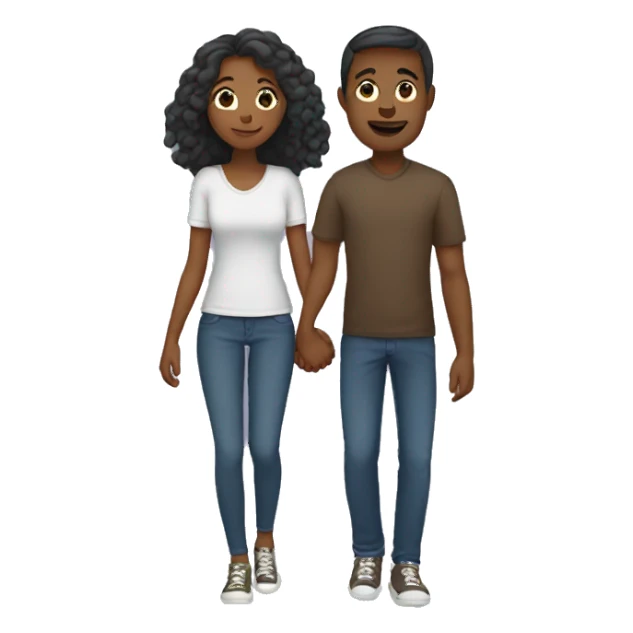 mixed couple holding hands sticker