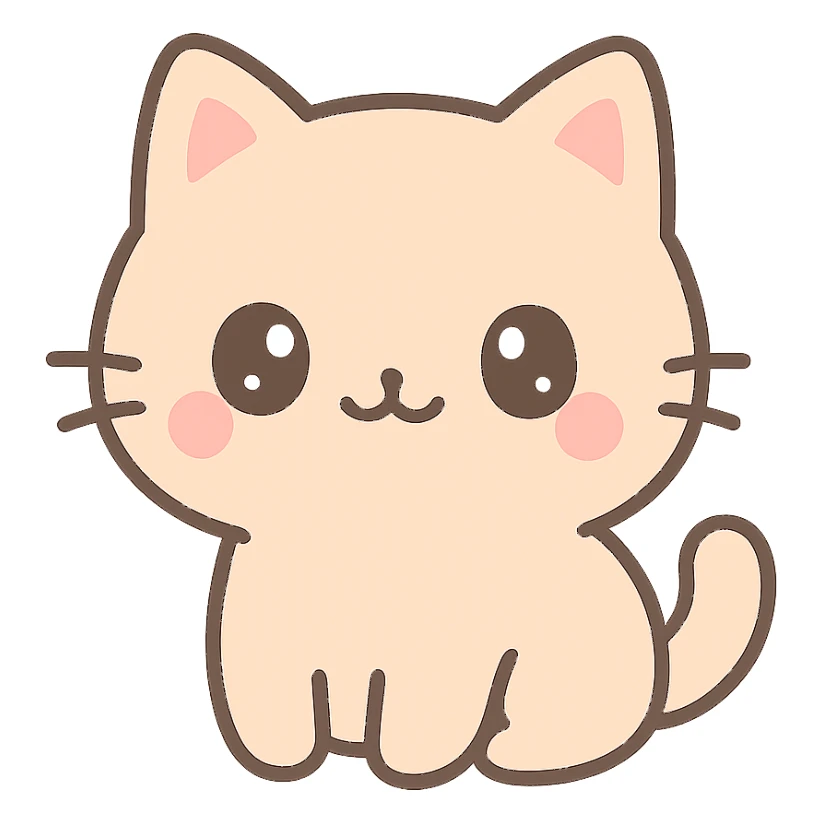 simple and cute kot, neutral pose sticker
