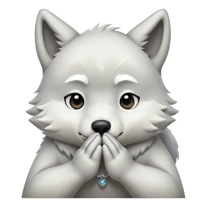 white wolf praying sticker
