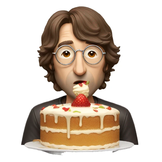 john lennon eating cake  sticker