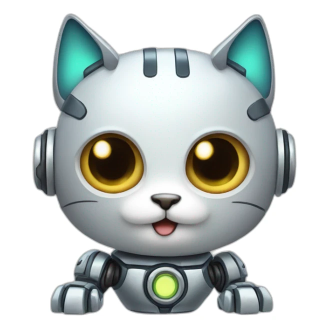 cute robot with cat horns sticker