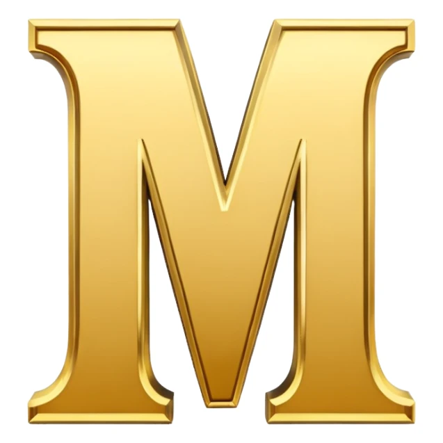 letter M in gold sticker
