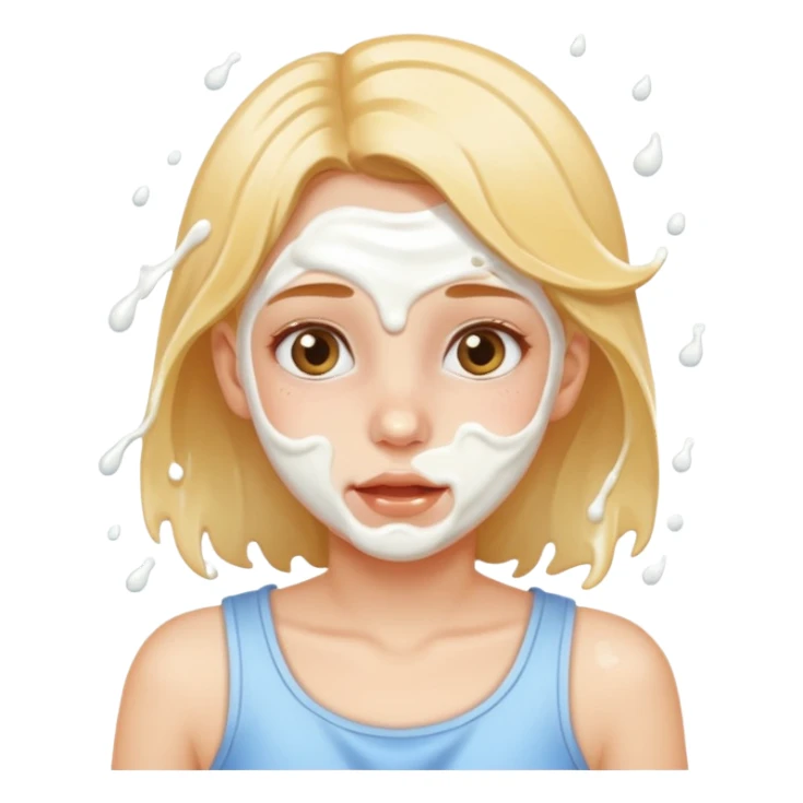 Girls milk splashed on face sticker