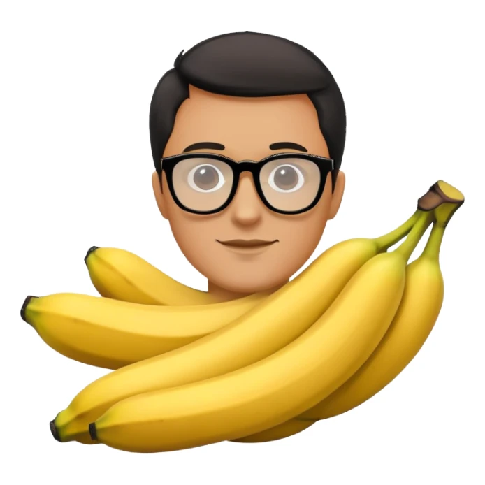 a man with black glasses around bananas sticker