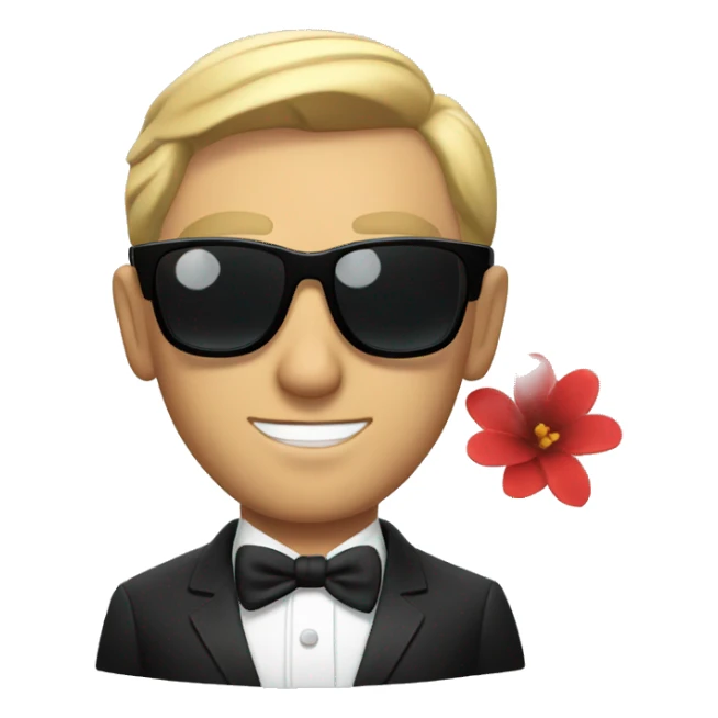 James bond with flower glasses sticker