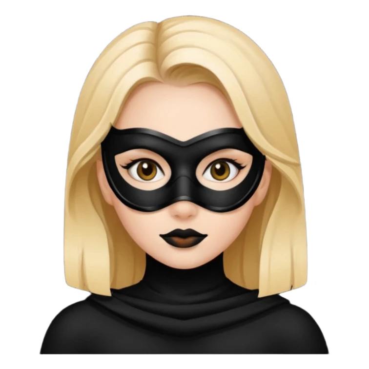 girl with black mask sticker