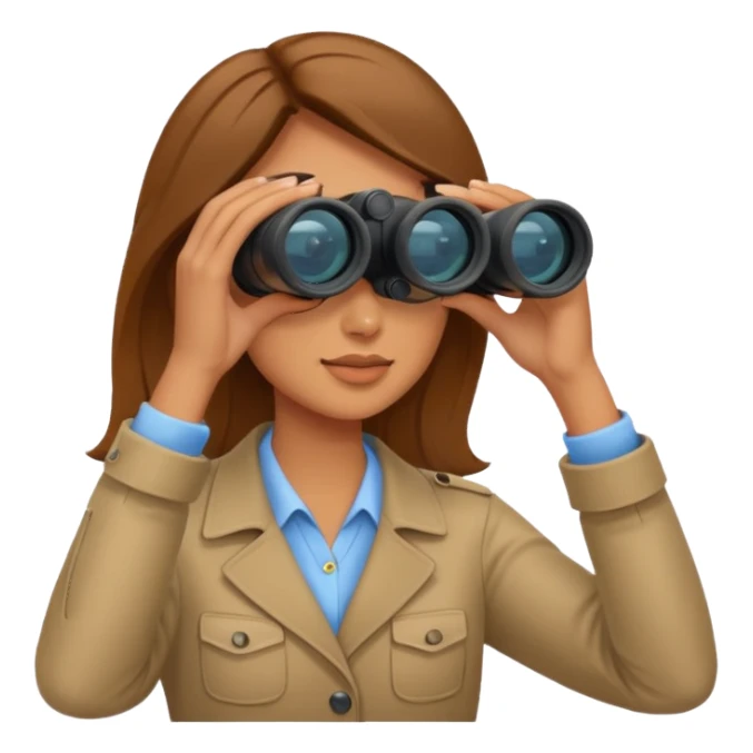 a woman looking into binoculars sticker