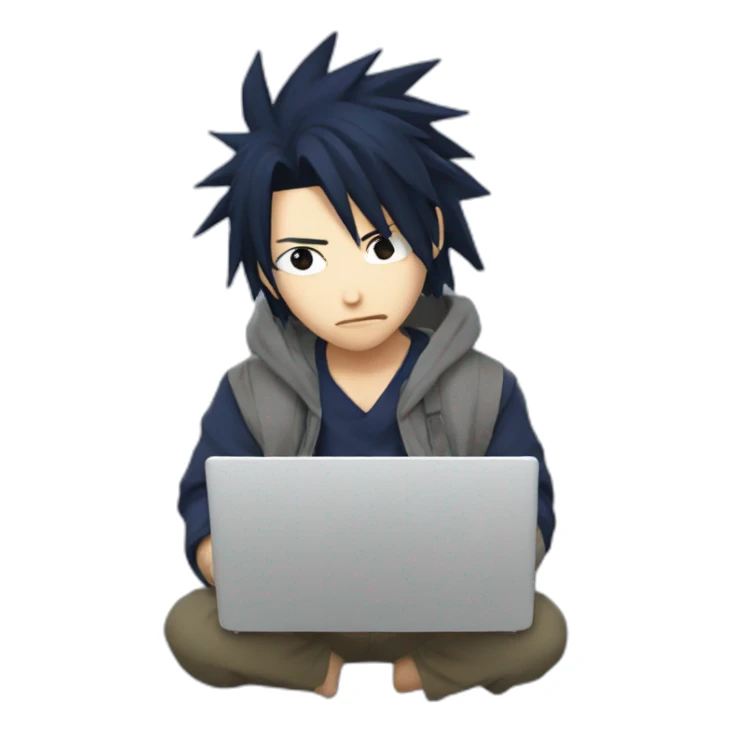 Sasuke with laptop  sticker