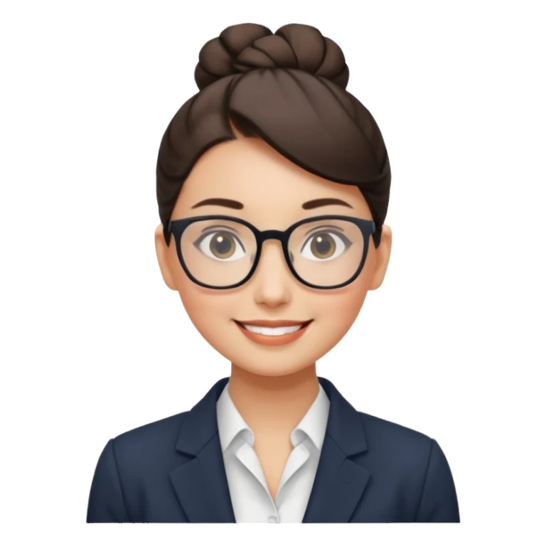Office Worker – sleek high bun, square glasses, wearing blazer.













































 sticker