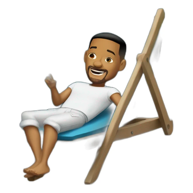 will smith lying on a deckchair sticker